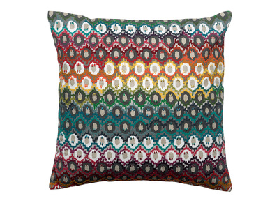 Coussin brod&eacute; en coton motif multicolore 45 x 45 cm CAPRI