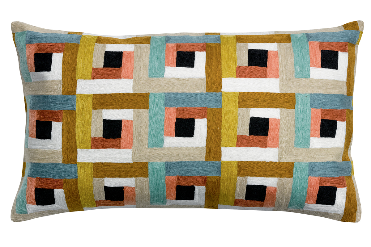 Coussin brod� multicolore 40 x 65 cm PINTA