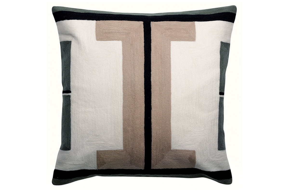 Coussin brod vert 45 x 45 cm YOGI