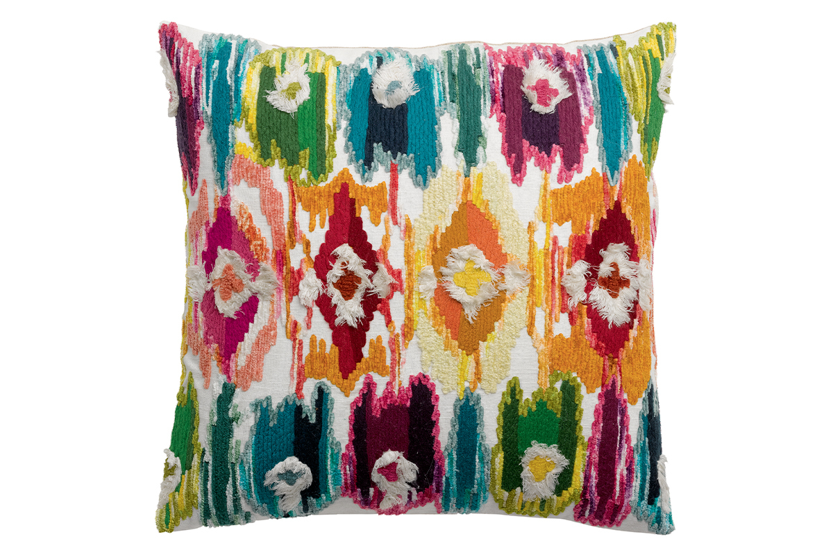 Coussin carr� � motifs multicolore 45 x 45 cm GANA