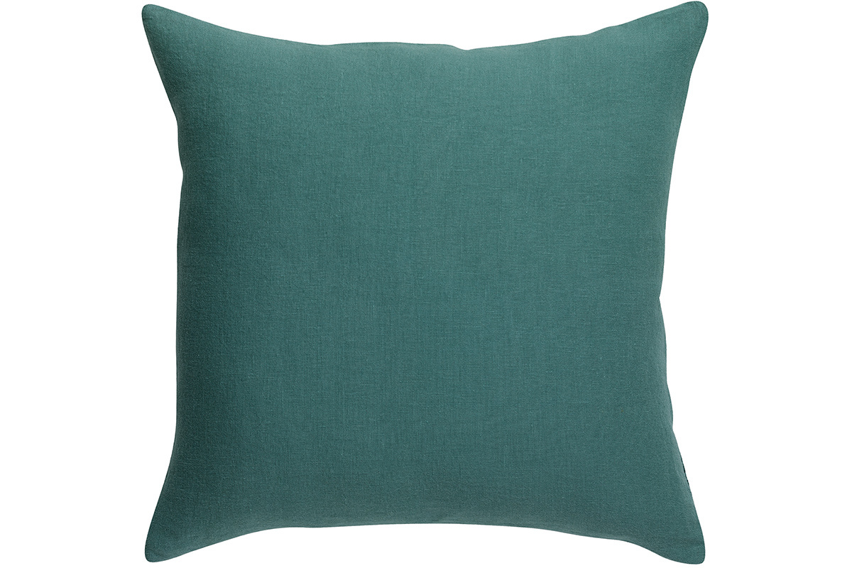Coussin carr en lin bleu glacier 45 x 45 cm LINEN