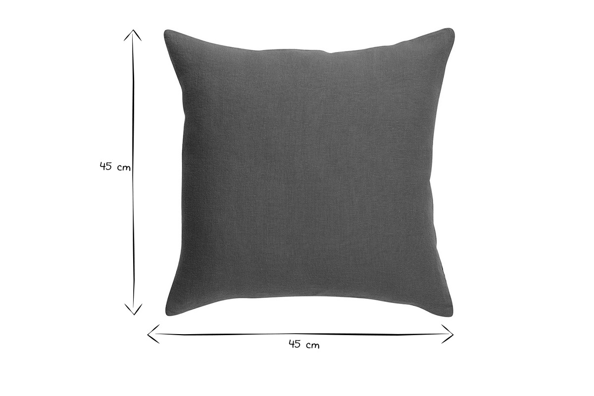 Coussin carr en lin bleu glacier 45 x 45 cm LINEN