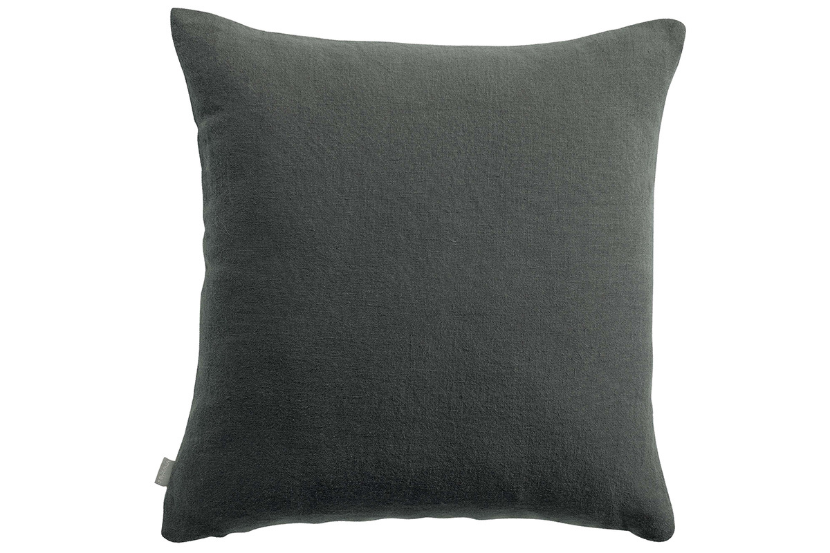 Coussin carr en lin gris fonc 45 x 45 cm LINEN