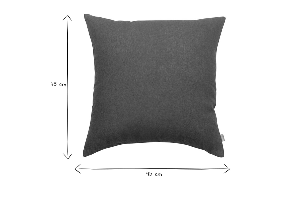 Coussin carr� en lin marron terracotta 45 x 45 cm LINEN