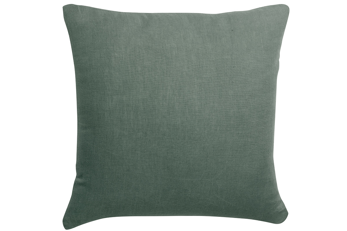 Coussin carr� en lin vert de gris 45 x 45 cm LINEN