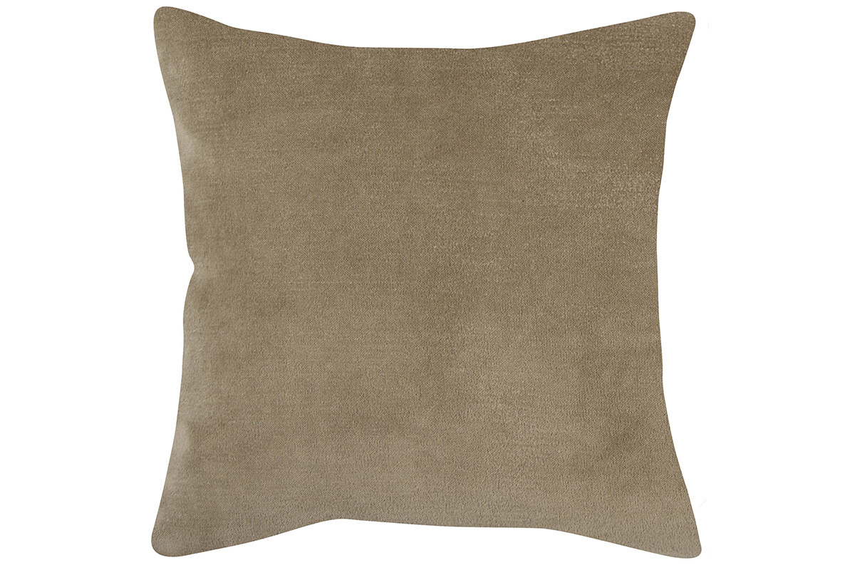 Coussin carr en tissu velours beige 45 x 45 cm VELUTO