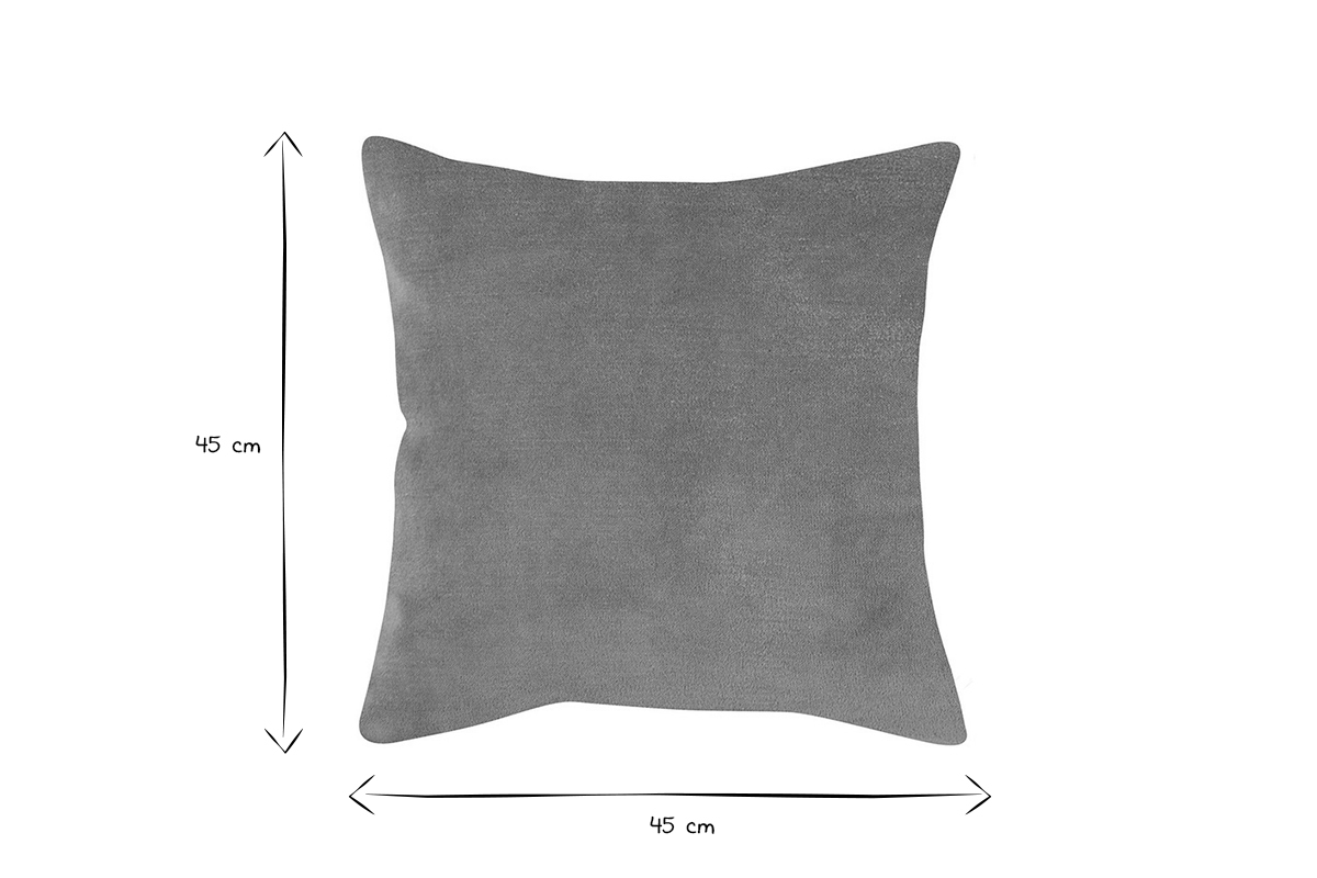 Coussin carr en tissu velours beige 45 x 45 cm VELUTO