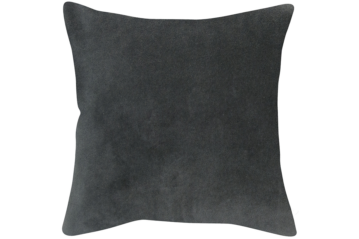 Coussin carr en tissu velours gris fonc 45 x 45 cm VELUTO