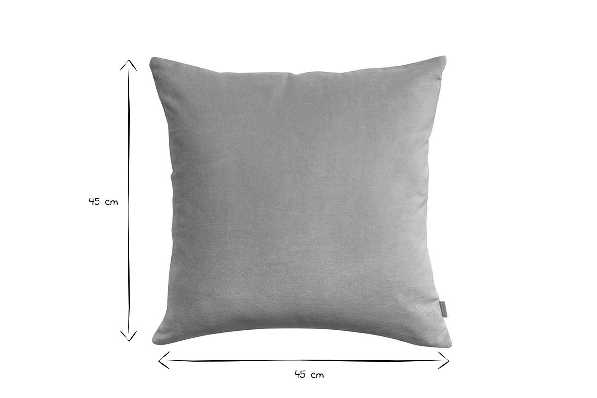 Coussin carr� en tissu velours vert c�ladon 45 x 45 cm VELUTO