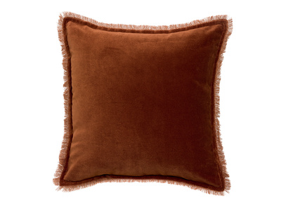 Coussin carr&eacute; en velours caramel 45 x 45 PESCA