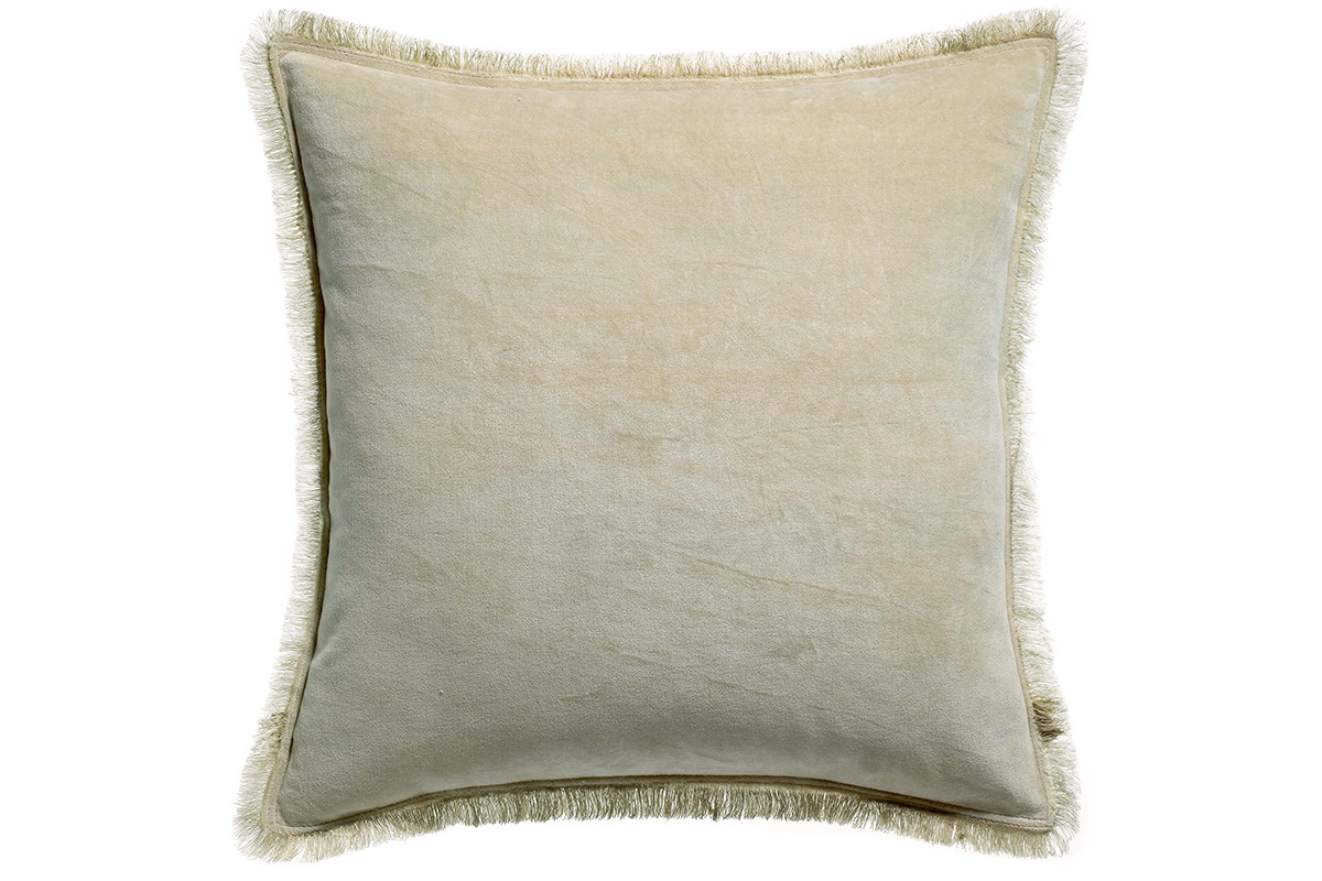 Coussin carr� en velours couleur lin 45 x 45 PESCA