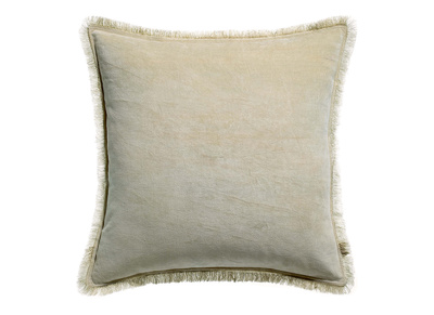 Coussin carr&eacute; en velours couleur lin 45 x 45 PESCA