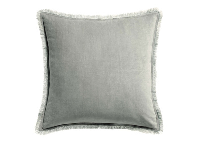 Coussin carr&eacute; en velours gris perle 45 x 45 PESCA
