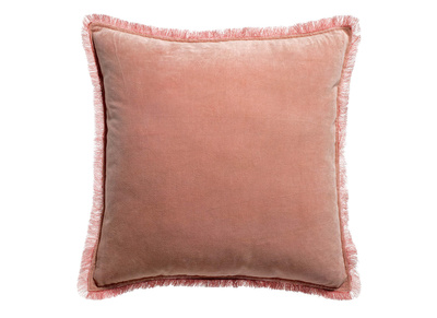 Coussin carr&eacute; en velours rose 45 x 45 PESCA
