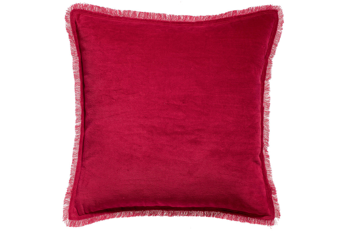 Coussin carr en velours rouge 45 x 45 PESCA