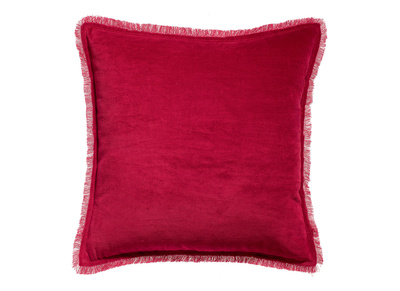 Coussin carr&eacute; en velours rouge 45 x 45 PESCA