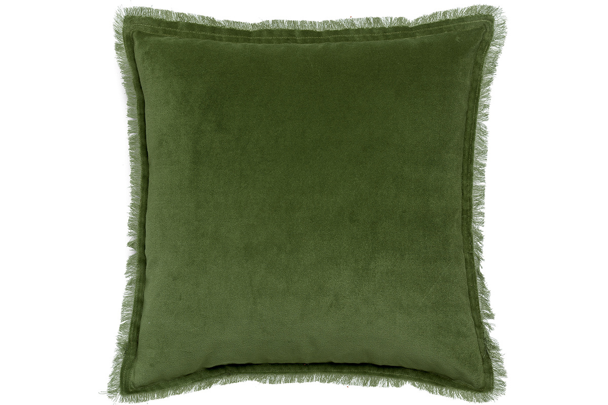Coussin carr� en velours vert 45 x 45 PESCA