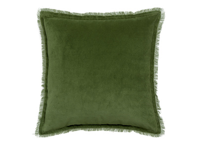 Coussin carr&eacute; en velours vert 45 x 45 PESCA