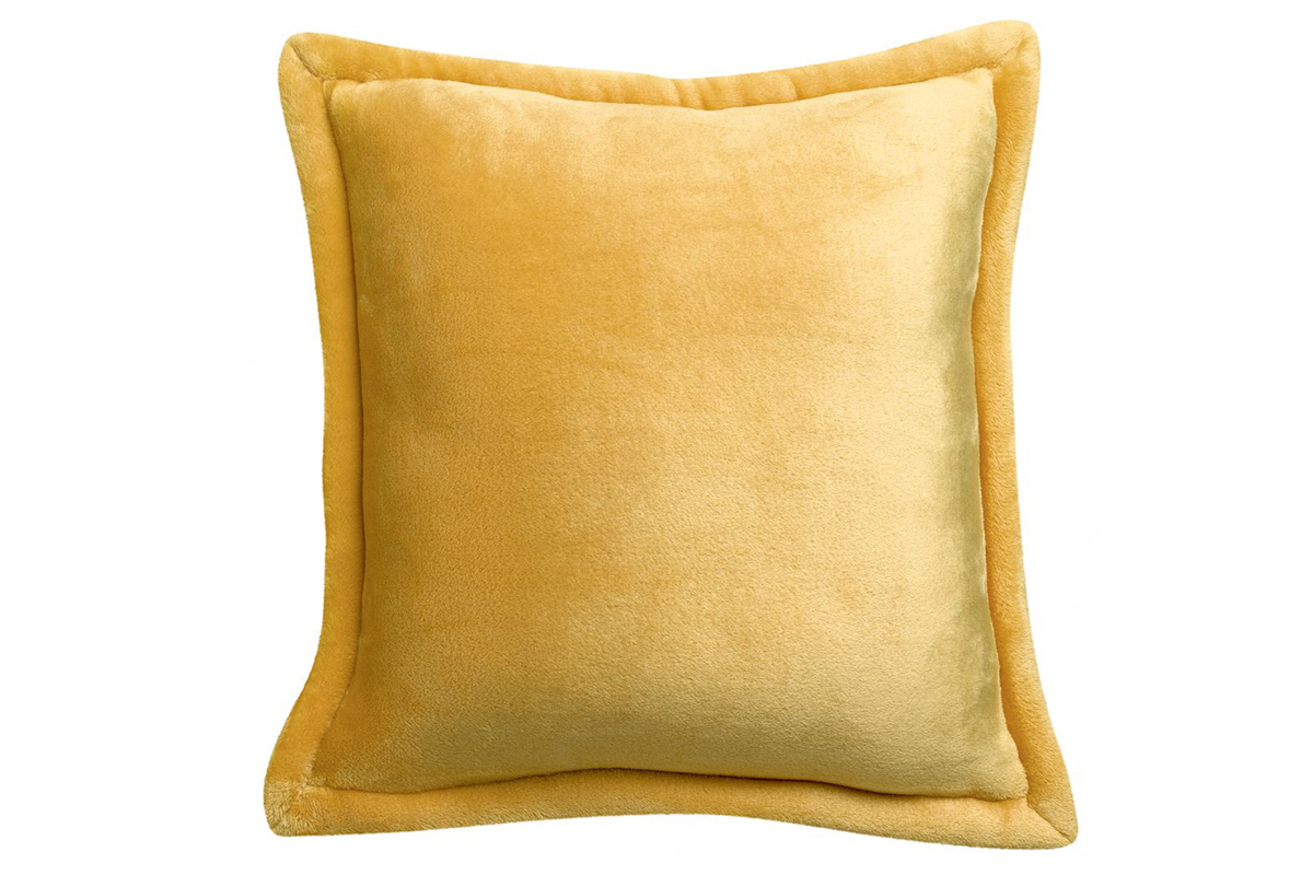 Coussin doux jaune curry 50 x 50 cm FERO