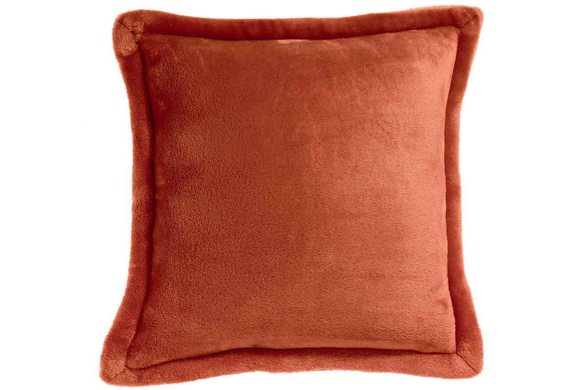 Coussin doux rouge tomette 50 x 50 cm FERO