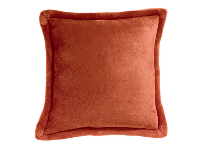 Coussin doux rouge tomette 50 x 50 cm FERO