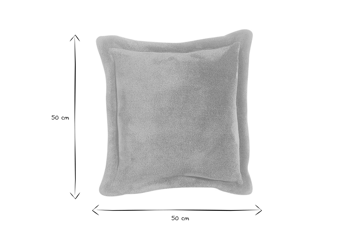 Coussin doux taupe 50 x 50 cm FERO
