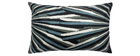 Coussin en coton à motif brodé bleu gris 40 x 65 cm ARTA