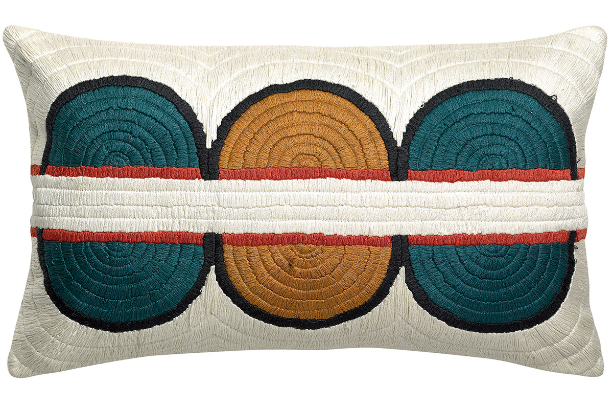 Coussin en coton avec motif brod� 30 x 50 cm SANA