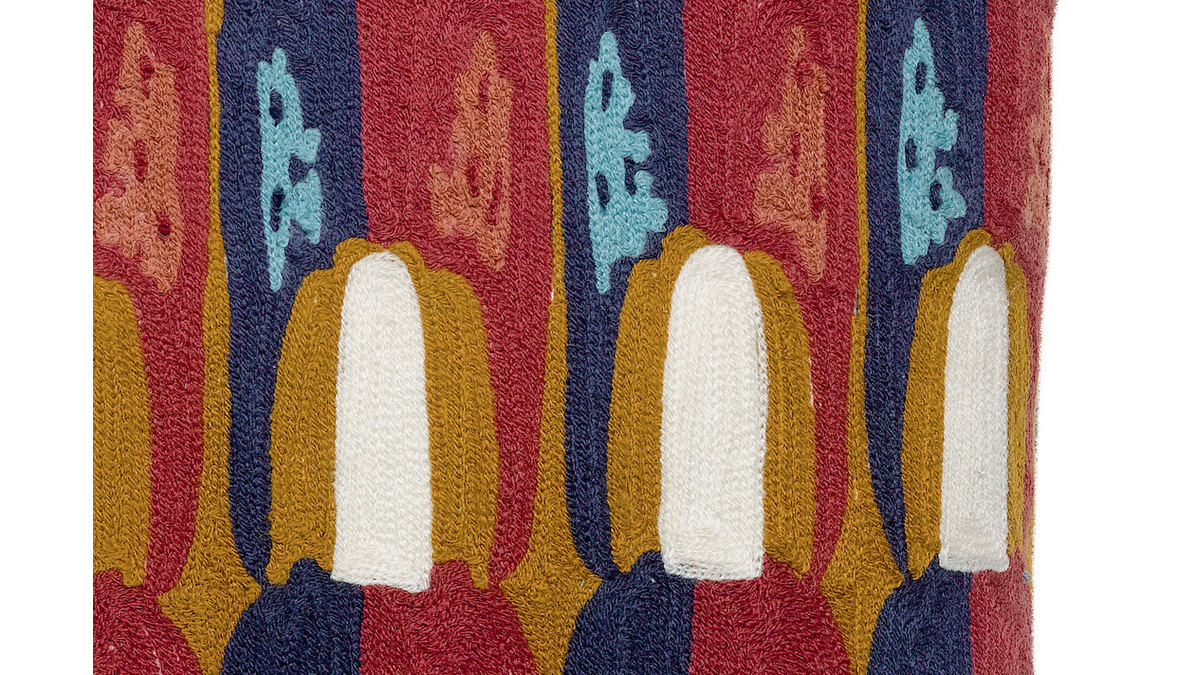 Coussin en coton brodé multicolore 40 x 65 cm BAMA