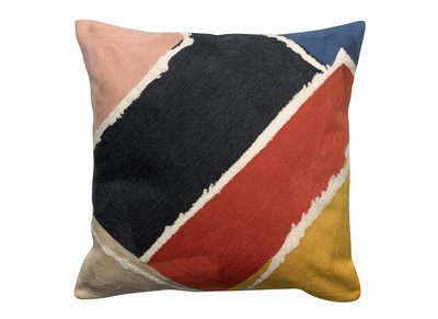 Coussin en coton brod&eacute; multicolore 45 x 45 cm NABAI