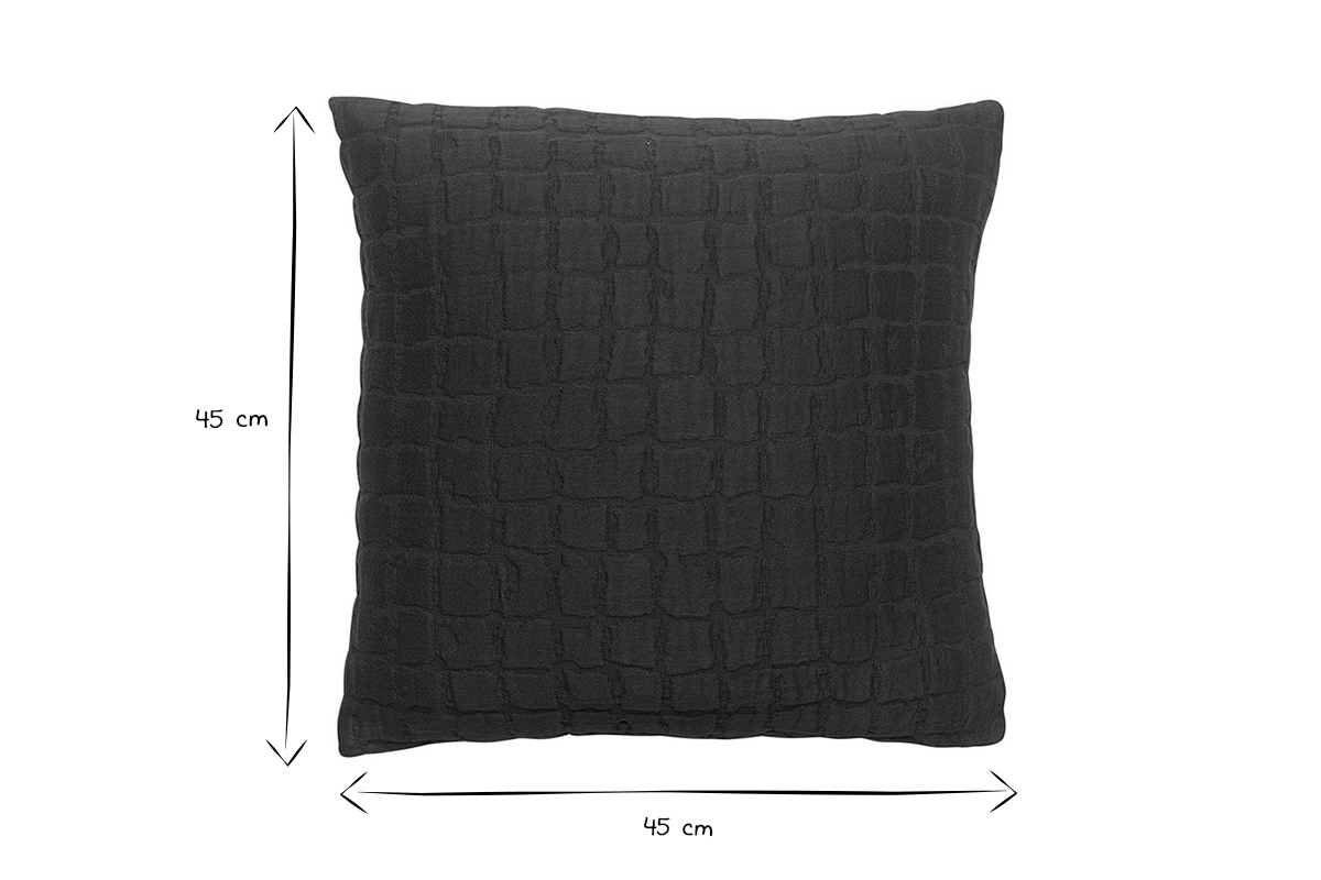 Coussin en coton effet gaufr bleu ptrole 45 x 45 cm WAFLE