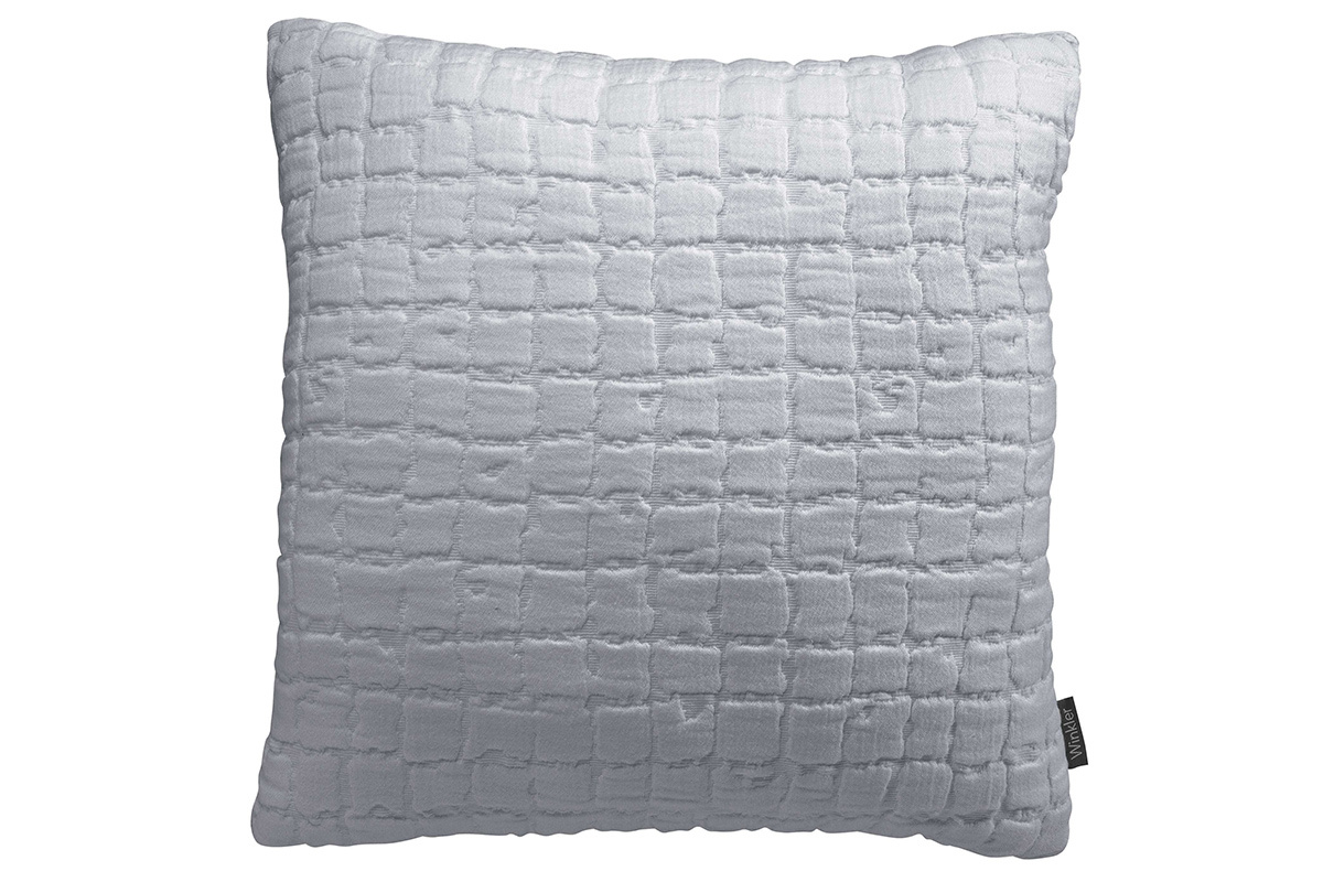 Coussin en coton effet gaufr gris perle 45 x 45 cm WAFLE