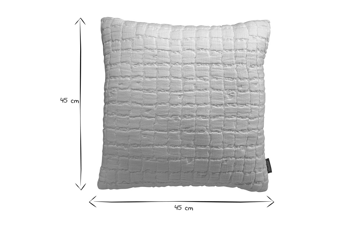 Coussin en coton effet gaufr gris perle 45 x 45 cm WAFLE