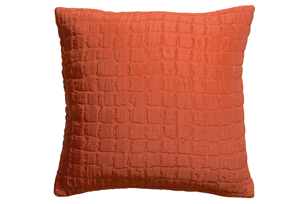 Coussin en coton effet gaufr orange 45 x 45 cm WAFLE