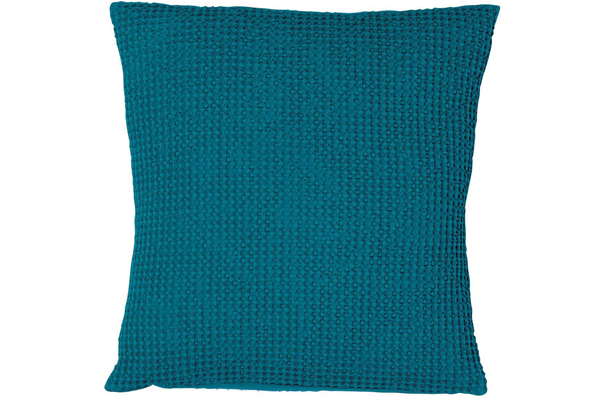 Coussin en coton lav� bleu topaze 45 x 45 cm YAM