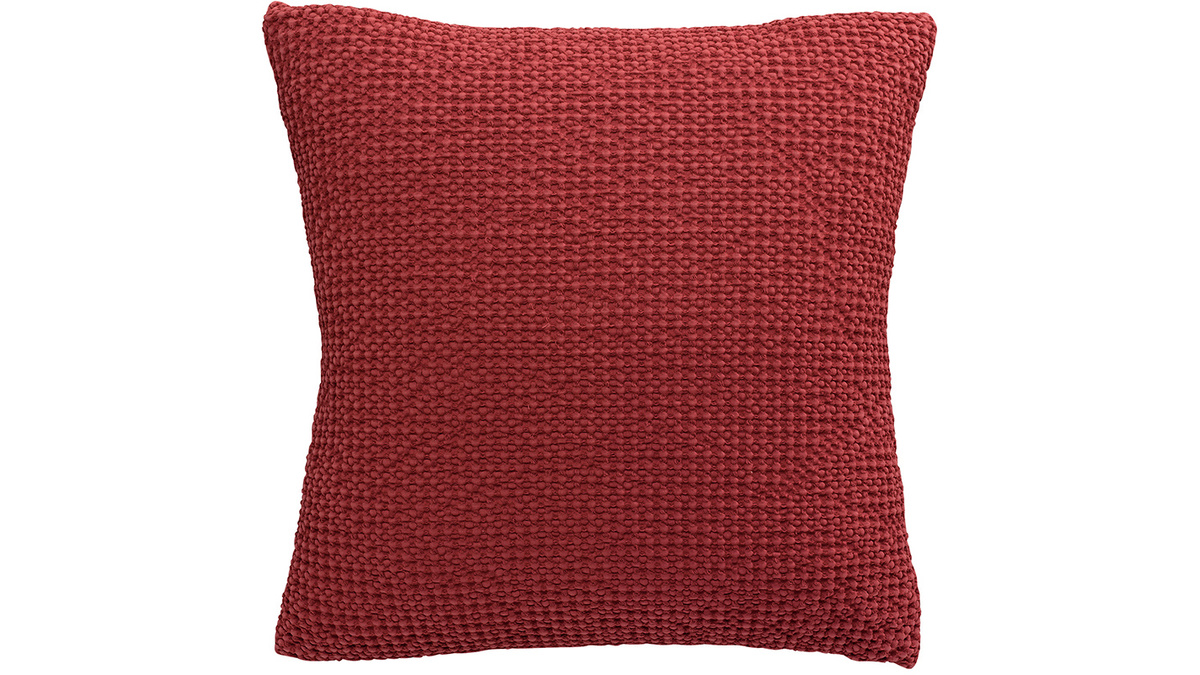 Coussin en coton rouge 45 x 45 cm YAM