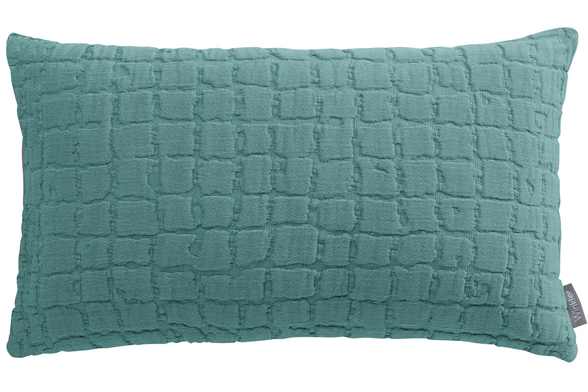 Coussin en coton textur� bleu glacier 30 x 50 cm WAFLE