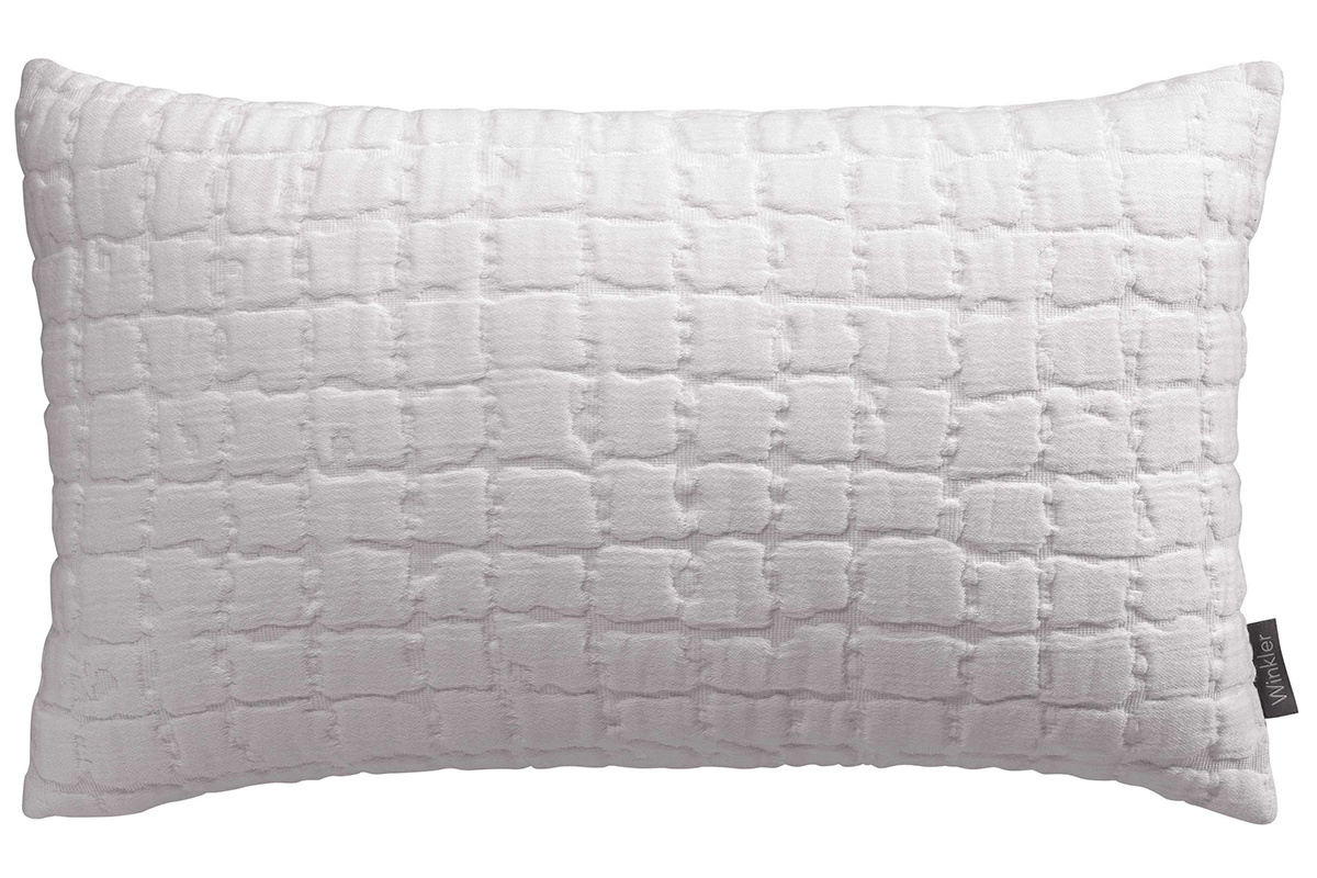 Coussin en coton textur� gris perle 30 x 50 cm WAFLE