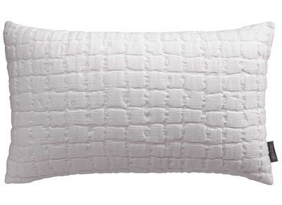 Coussin en coton textur&eacute; gris perle 30 x 50 cm WAFLE