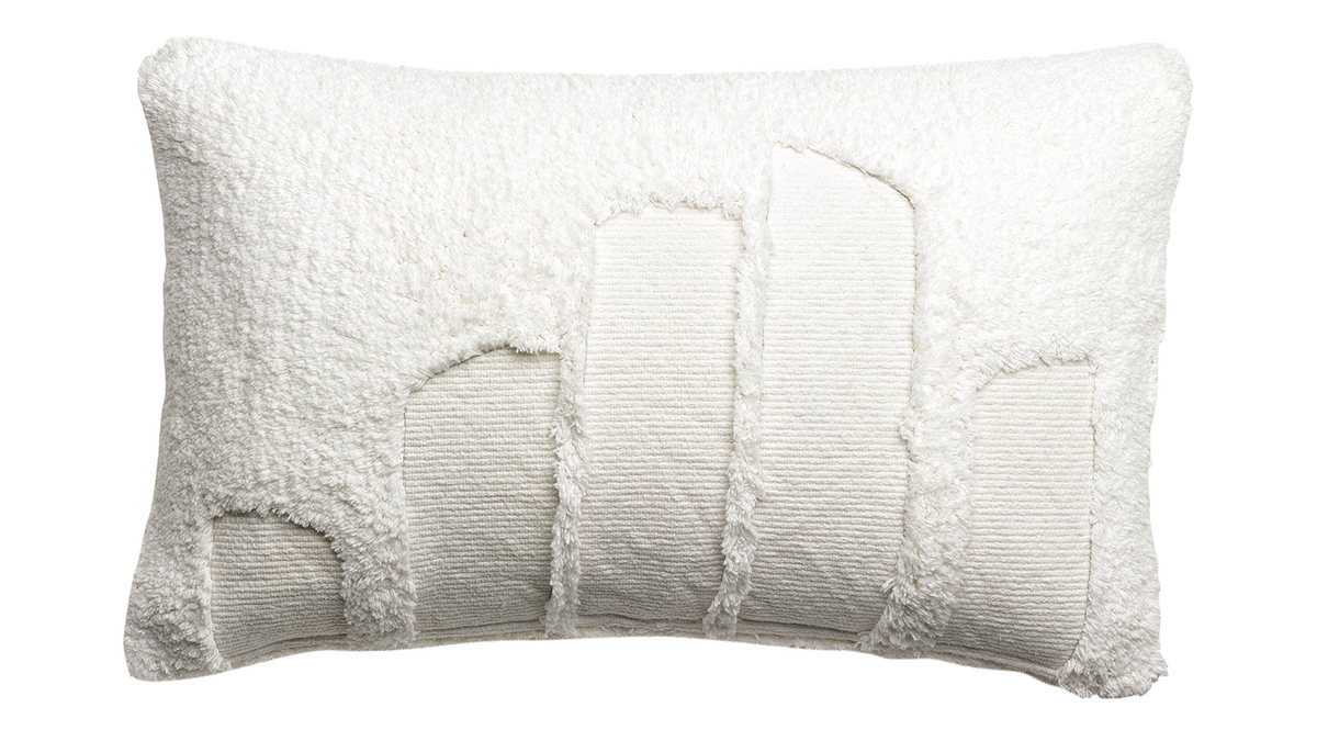 Coussin en coton texturé ivoire 40 x 65 cm SNOW