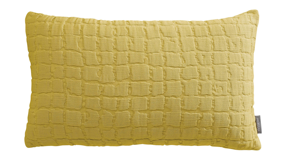 Coussin en coton textur jaune 30 x 50 cm WAFLE