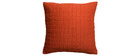 Coussin en coton texturé orange 45 x 45 cm WAFLE