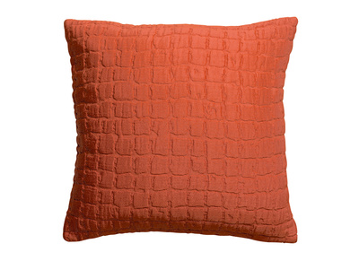 Coussin en coton texturé orange 45 x 45 cm WAFLE