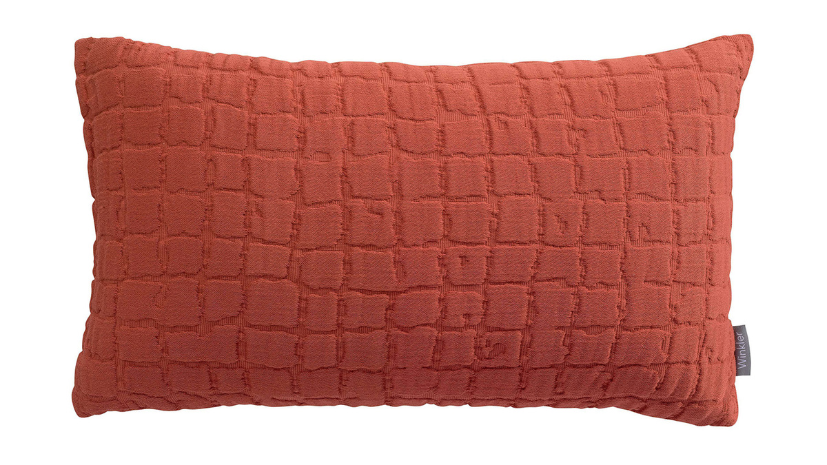Coussin en coton textur rouge tomette 30 x 50 cm WAFLE