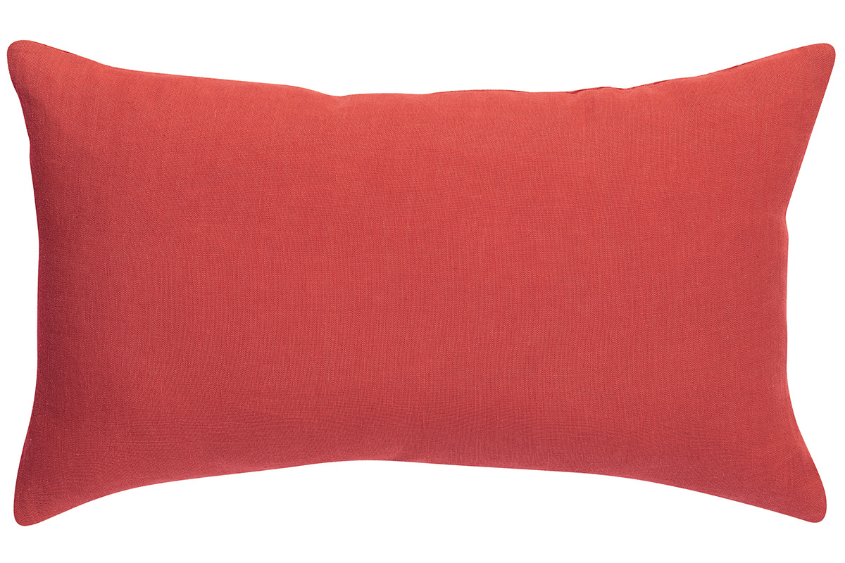 Coussin en lin corail 30 x 50 cm LINEN