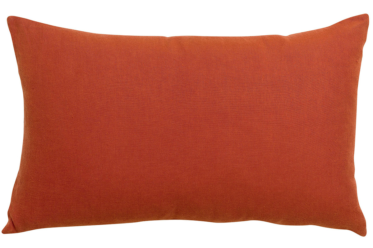 Coussin en lin terracotta 30 x 50 cm LINEN