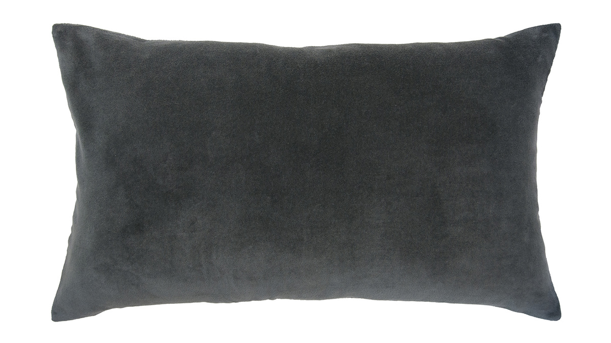 Coussin en velours gris fonc 40 x 65 cm VELUTO
