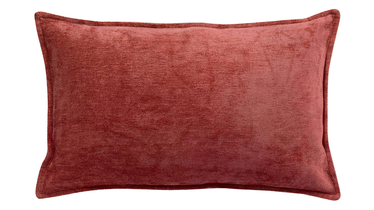 Coussin en velours rouge tomette 30 x 50 cm ALOU