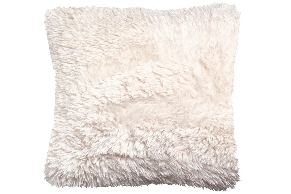 Coussin imitation fourrure �cru 45 x 45 cm ALPIN