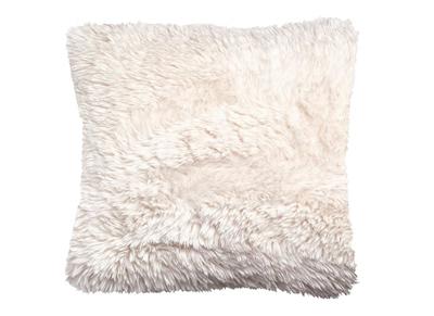 Coussin imitation fourrure &eacute;cru 45 x 45 cm ALPIN